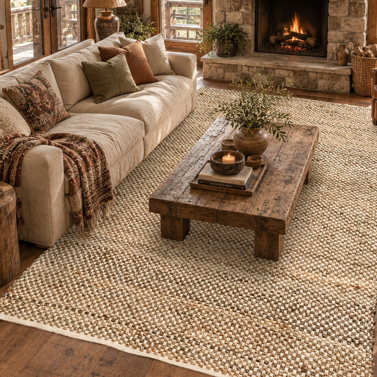 Jute Boucle Rug-Natural Jute-Ivory-8'x10'.