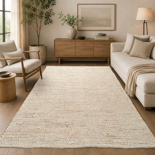 Jute Chindi Rug-Natural Jute-White-9'x12'.