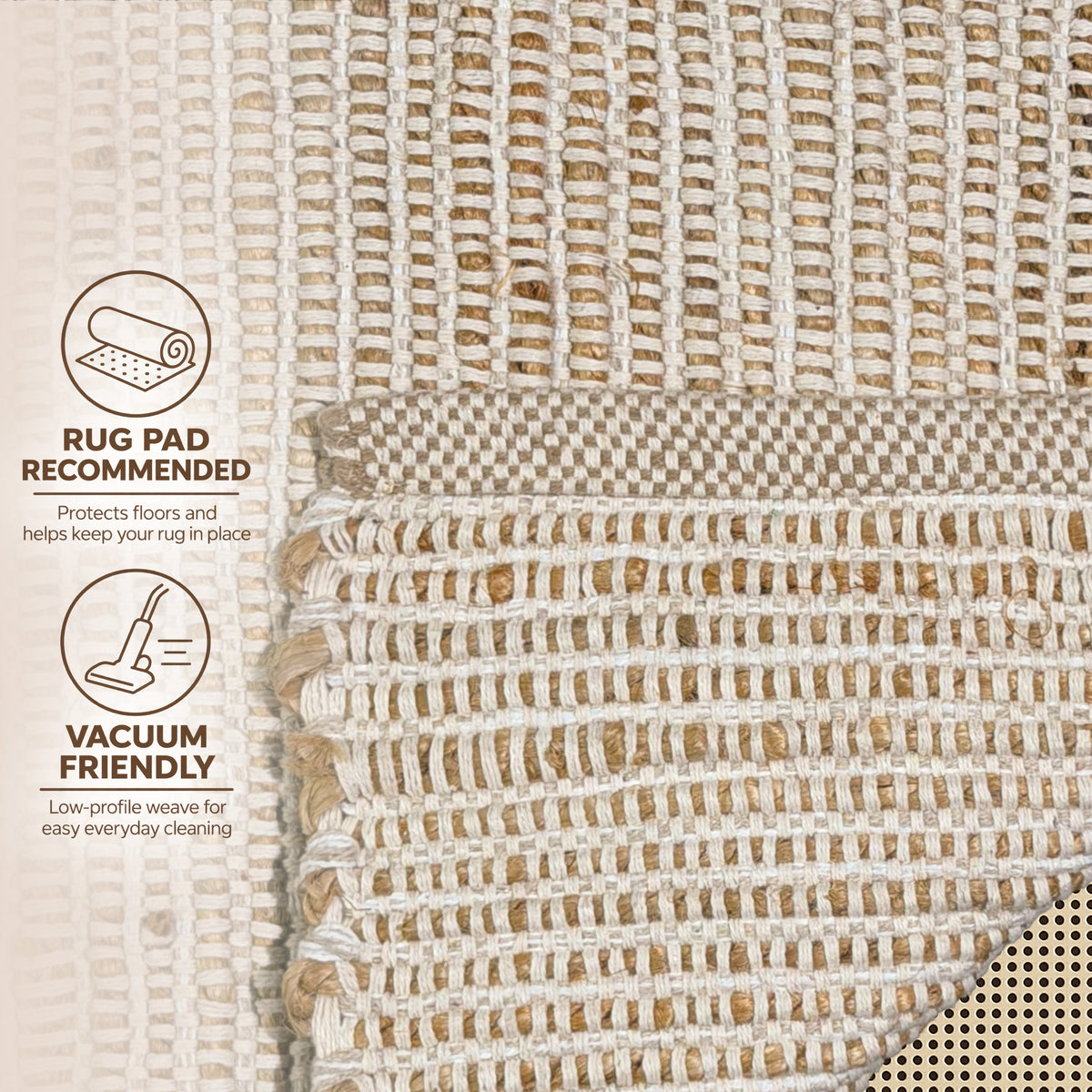 Jute Chindi Rug-Natural Jute-White-6'x9'.