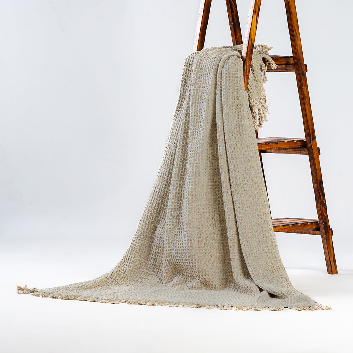 WAFFLE THROW, STONEWASH BEIGE, 50''x60''