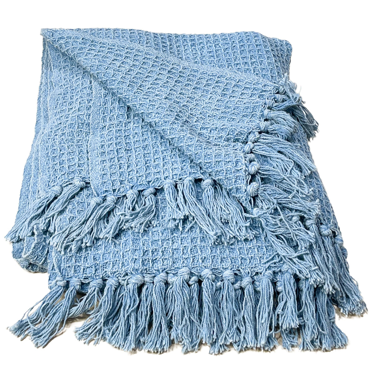 WAFFLE THROW, STONEWASH BLUE, 50''x60''