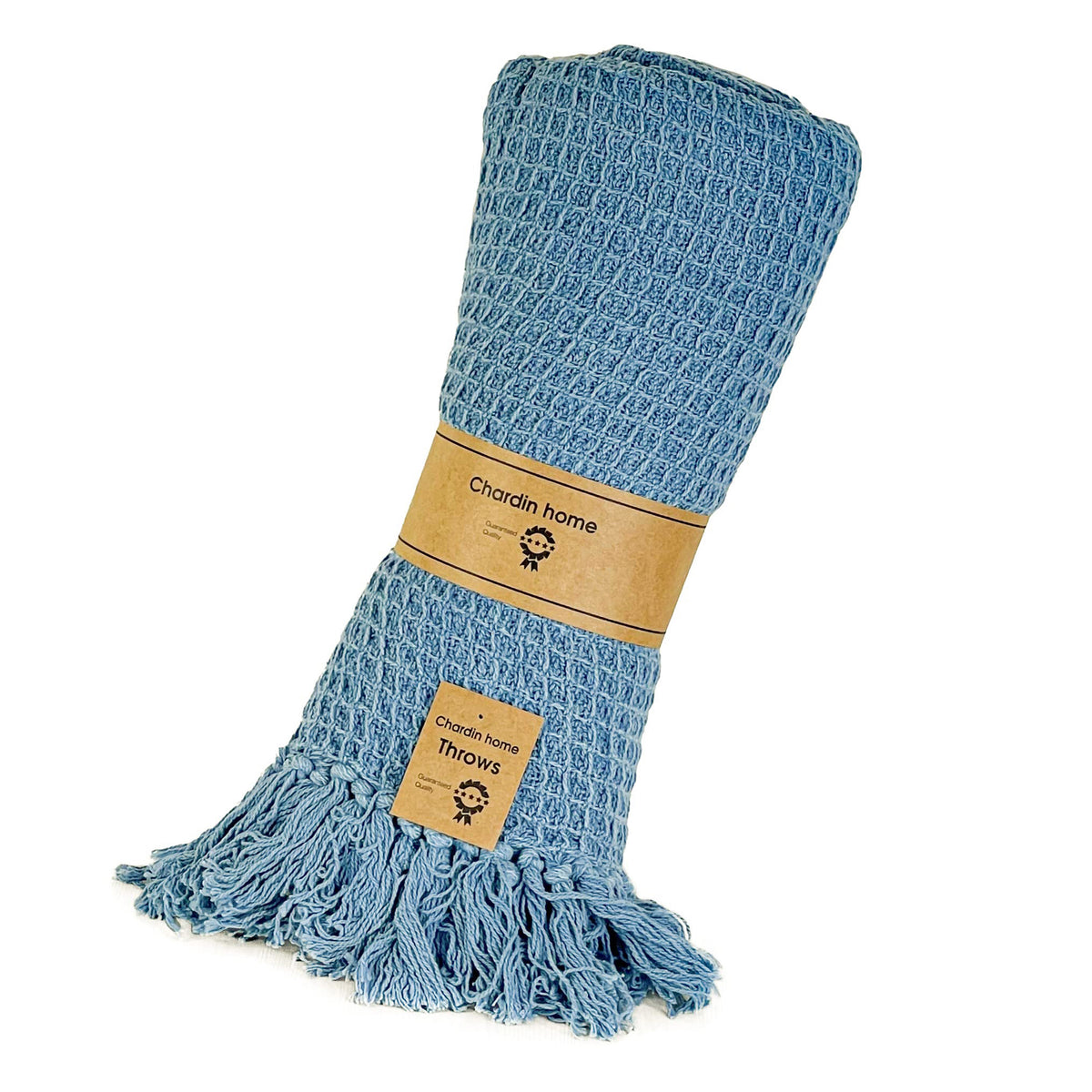 WAFFLE THROW, STONEWASH BLUE, 50''x60''