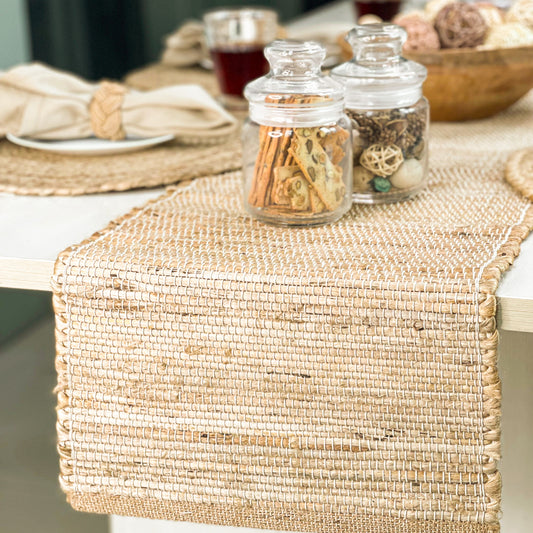 JUTE TABLE RUNNER, NATURAL JUTE, 13''x90''.