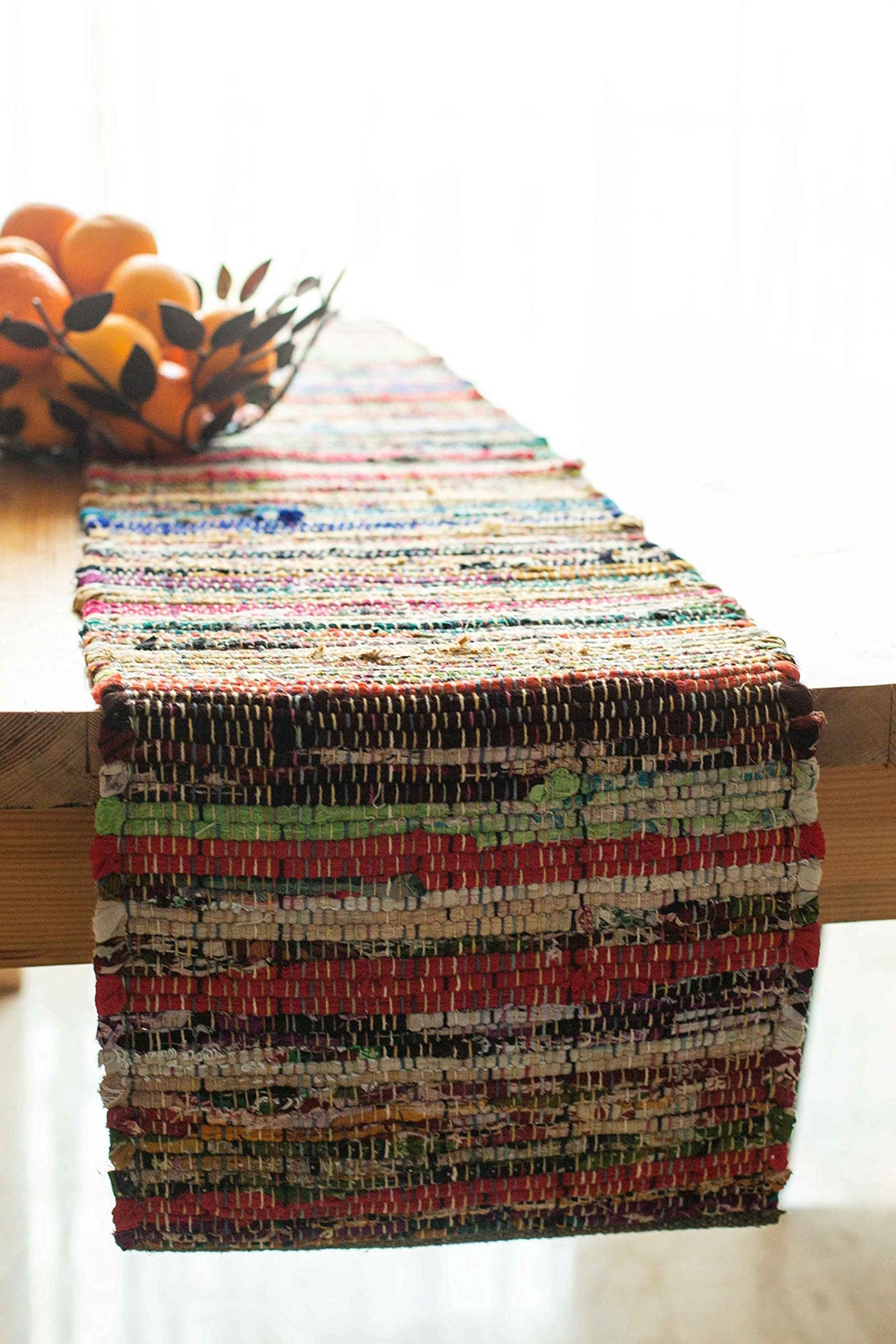 Rainbow Multi Chindi Table Runner - Multi, 13''x72''