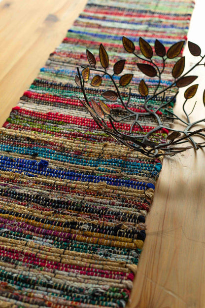 Rainbow Multi Chindi Table Runner - Multi, 13''x72''