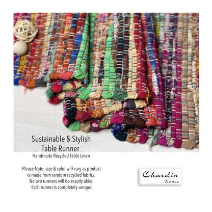 Rainbow Multi Chindi Table Runner - Multi, 13''x72''
