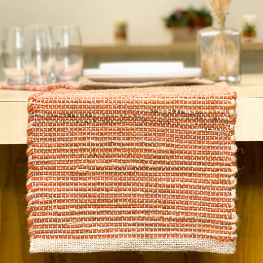 OMBRE TABLE RUNNER, NATURAL RUST ORANGE, 13" x 72"