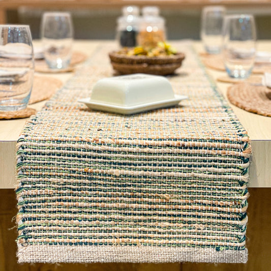 OMBRE TABLE RUNNER, NATURAL GREEN, 13" x 72"