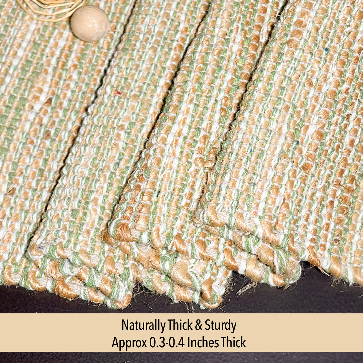 OMBRE TABLE RUNNER, NATURAL SAGE GREEN-WHITE, 13" x 72"