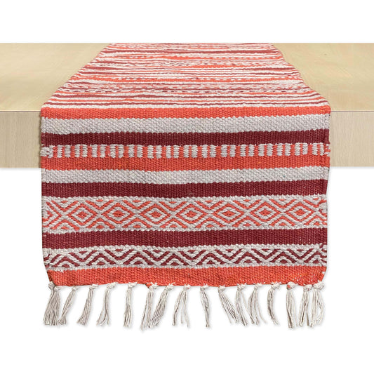 LAGUNA TABLE RUNNER, RUST ORANGE, 13'' x 72'' JUTE LOOK