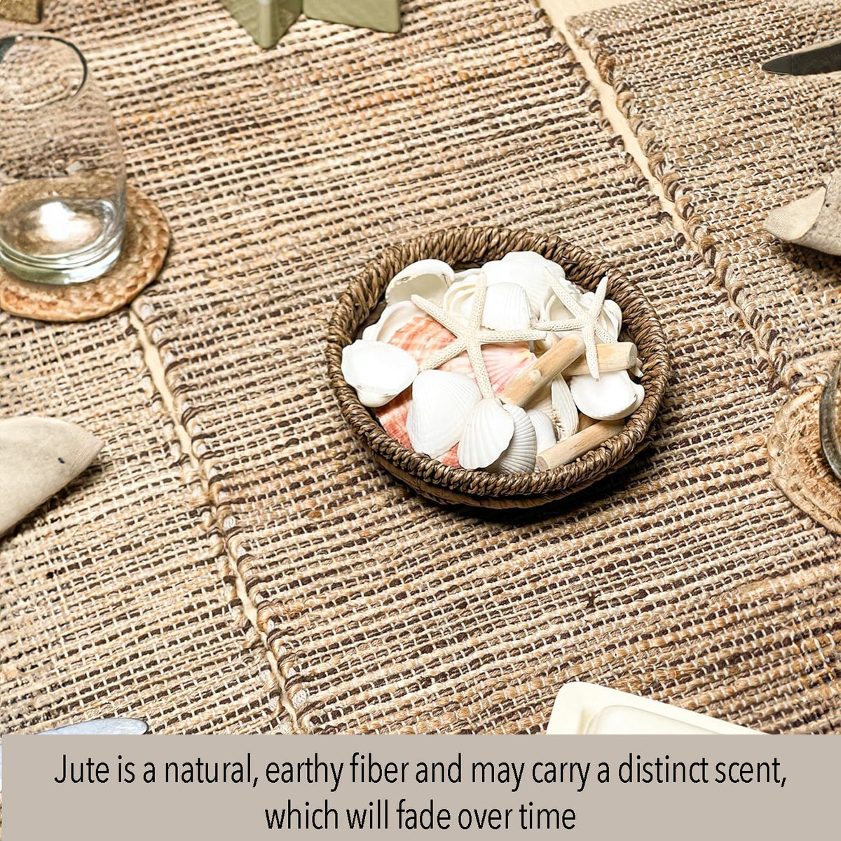 OMBRE TABLE RUNNER, NATURAL-BROWNS, 13''x90''.
