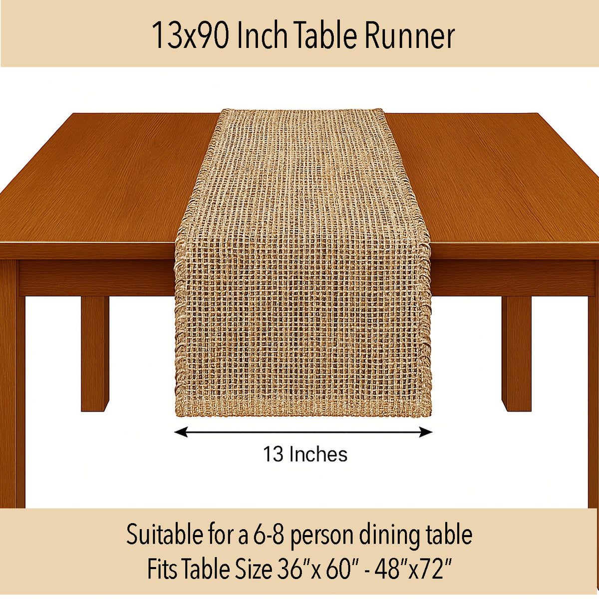 OMBRE TABLE RUNNER, NATURAL-BROWNS, 13''x90''.