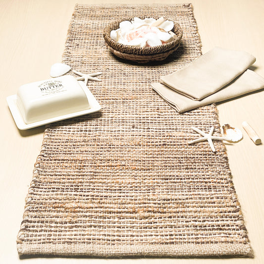 OMBRE TABLE RUNNER, NATURAL-BROWNS, 13''x48''.