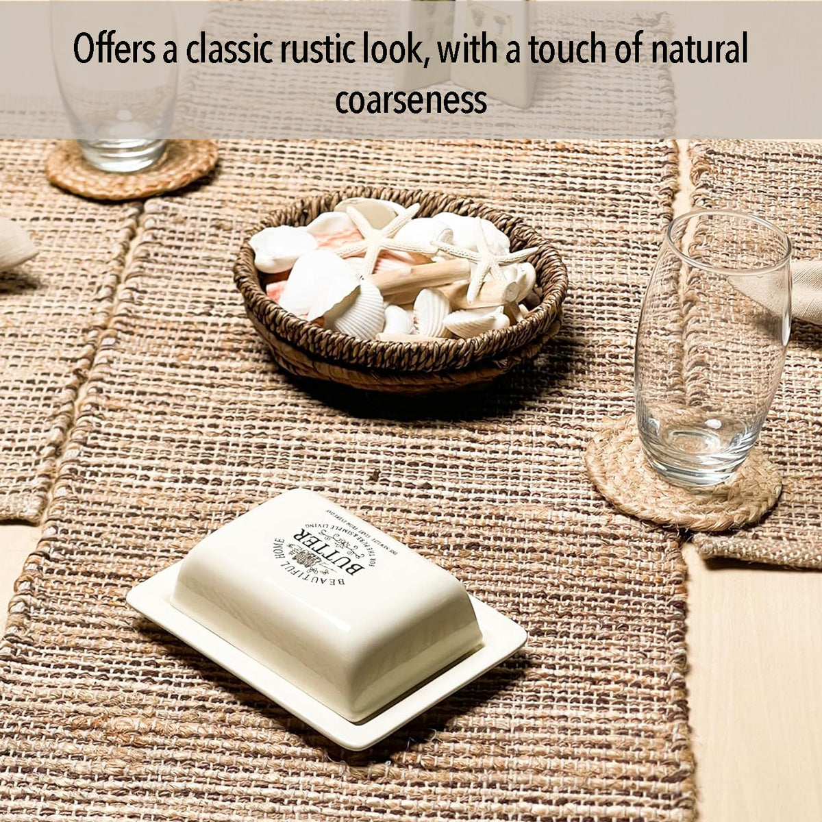 OMBRE TABLE RUNNER, NATURAL-BROWNS, 13''x48''.