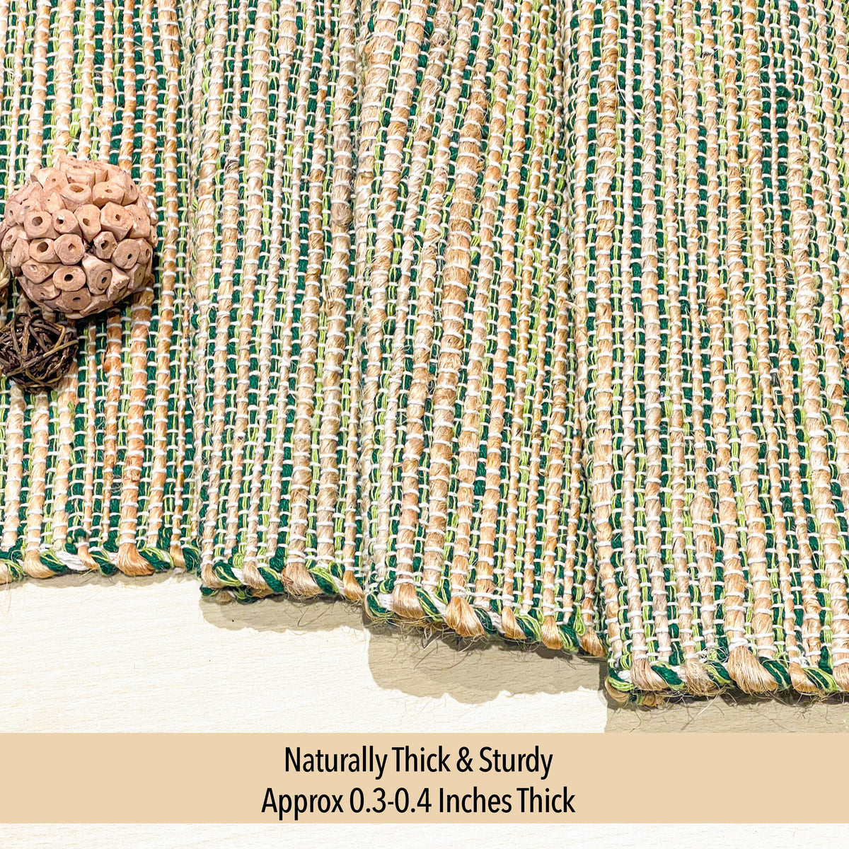 OMBRE TABLE RUNNER, NATURAL-GREEN, 13''x48''.