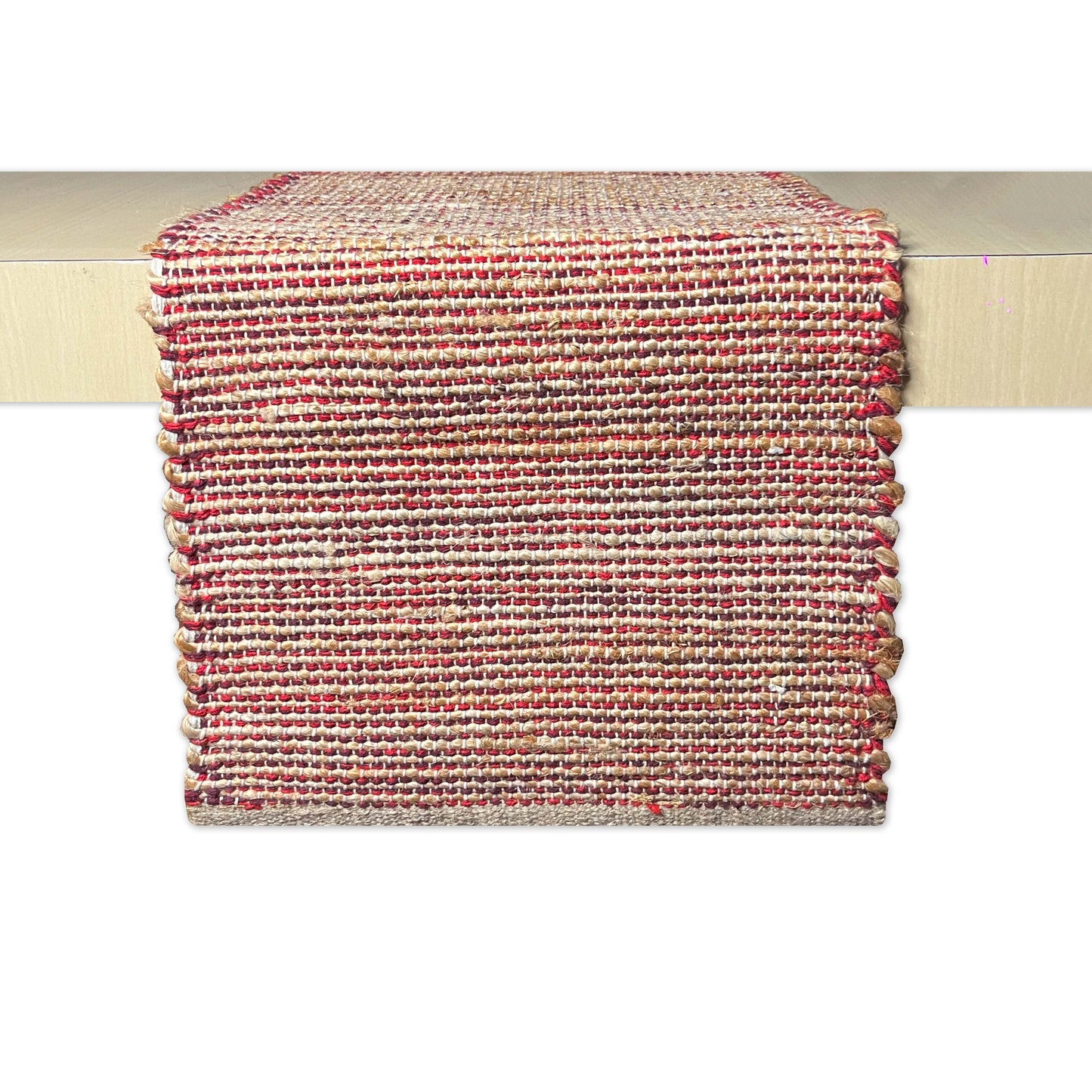 OMBRE TABLE RUNNER, NATURAL-RED, 13''x108''.