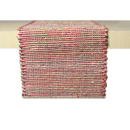 OMBRE TABLE RUNNER, NATURAL-RED, 13''x108''.