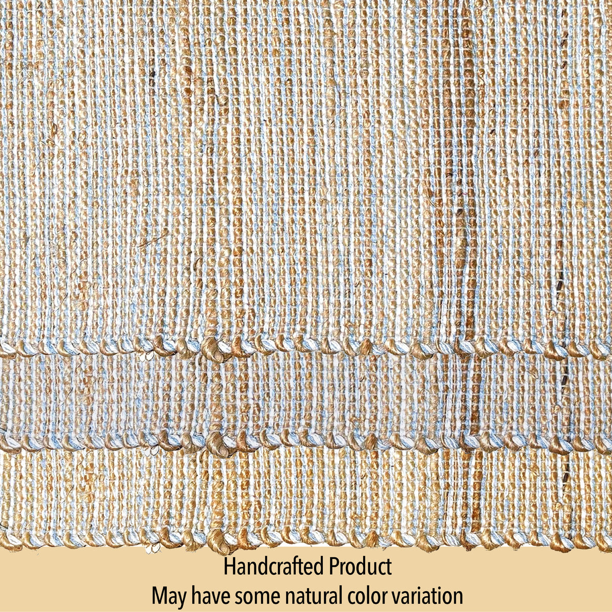 OMBRE TABLE RUNNER, NATURAL-SKY BLUE-WHITE, 13''x48''.