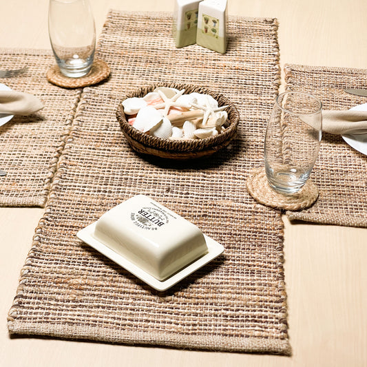 OMBRE TABLE RUNNER, NATURAL-BROWNS, 13''x36''.