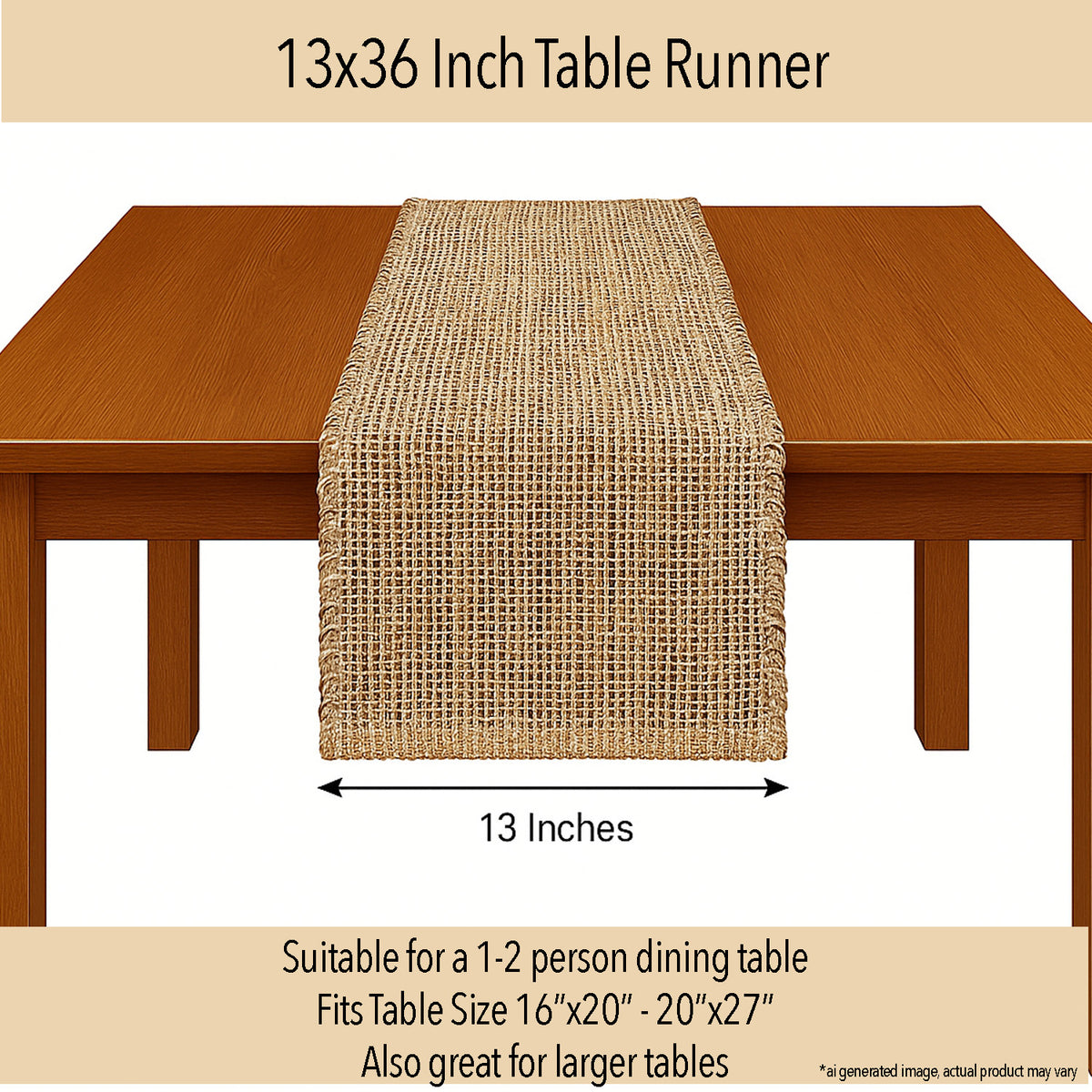 OMBRE TABLE RUNNER, NATURAL-BROWNS, 13''x36''.