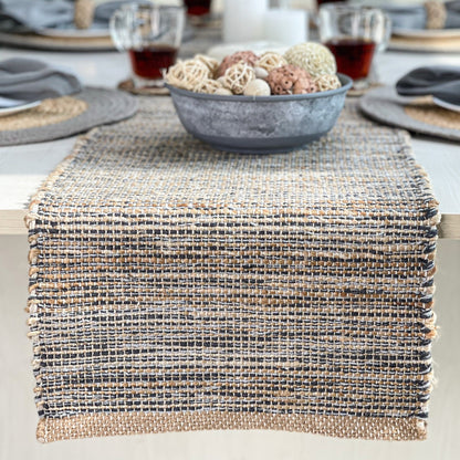 OMBRE TABLE RUNNER, NATURAL-GRAY, 13''x108''.