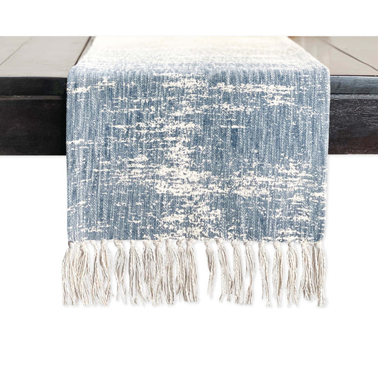 SUNSET TABLE RUNNER, BLUE-GREY-BEIGE, 14''x72''