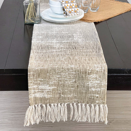SUNSET TABLE RUNNER, GREY-BEIGE, 14''x72''
