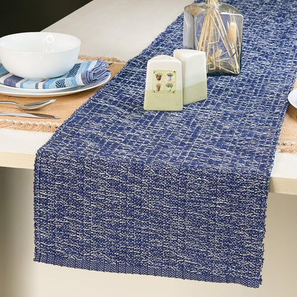 HONEYCOMB TABLE RUNNER, Blues, 13''x72''.