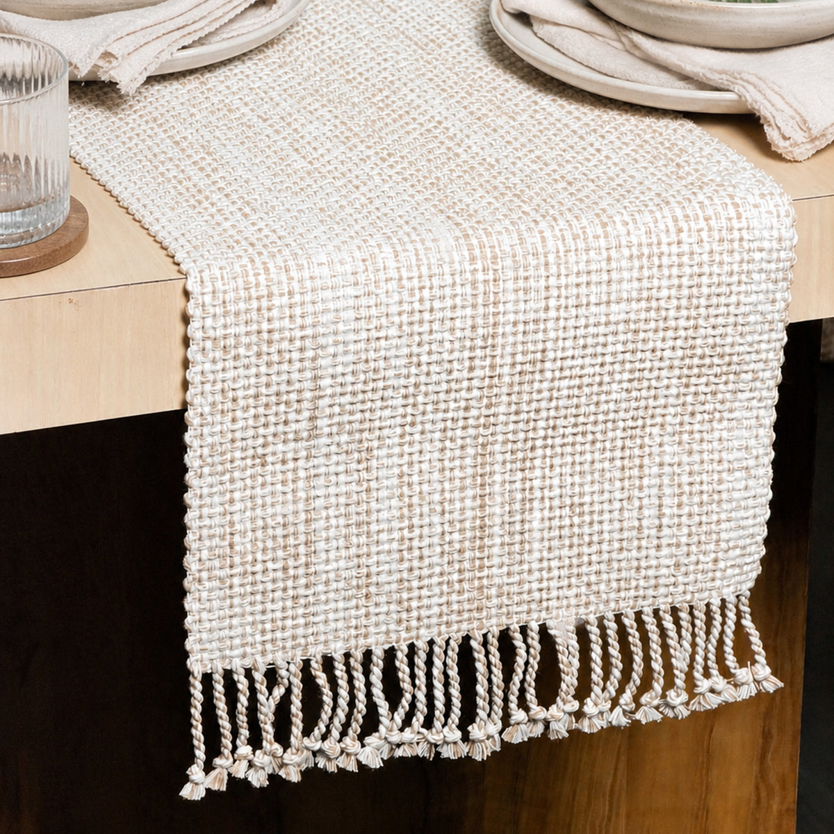 PEBBLE TABLE RUNNER- NEUTRALS, 13''x72''