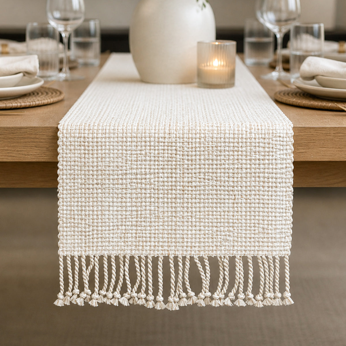 PEBBLE TABLE RUNNER- NEUTRALS, 13''x72''