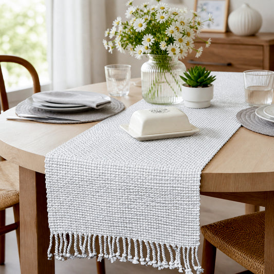 PEBBLE TABLE RUNNER- GREYS, 13''x72''
