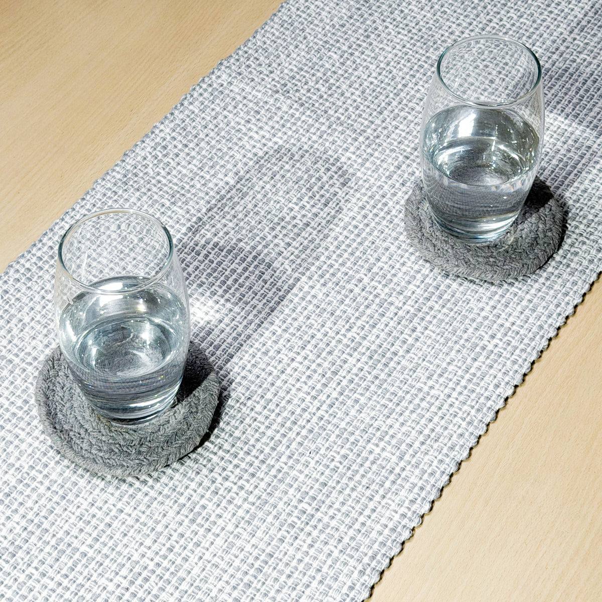 PEBBLE TABLE RUNNER- GREYS, 13''x72''
