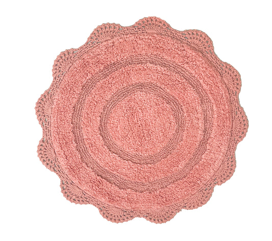 Crochet Round Bath Mat-Blush,24''