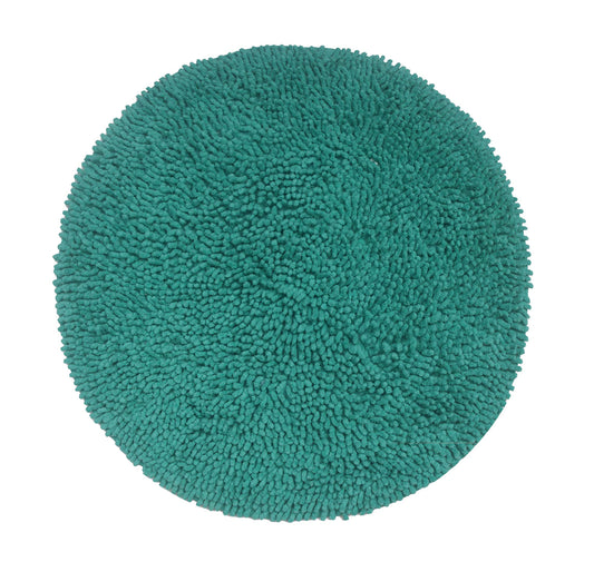 Chenille Shagg Round  Bath Mat - Turquoise, 24" Round