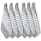 KITCHEN TOWEL SET OF 6 CENTER STRIPES, 18''x28'', GREY-WHITE