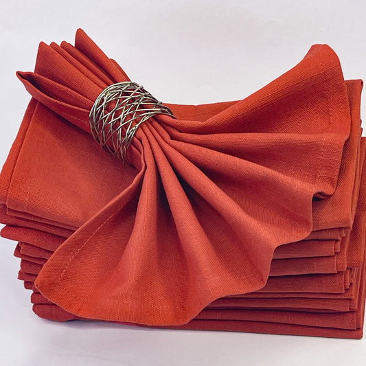 TEXTURED NAPKIN SET OF 12, RUST ORANGE, 18''x18''