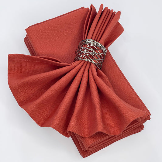 TEXTURED NAPKIN SET OF 6, RUST ORANGE, 18''x18''