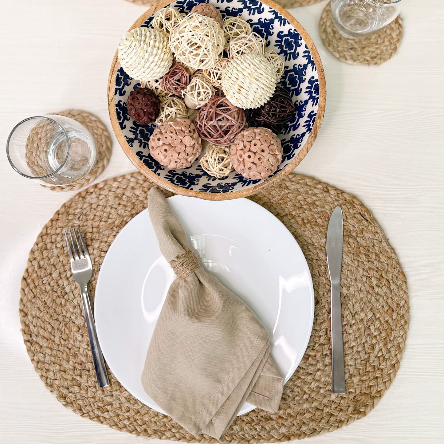 Jute Oval Placemats Set Of 4 - Natural Jute, 13''x19''