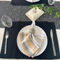 CLASSIC RIBBED PLACEMATS SET OF 6, 13''x19'', Black