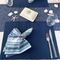 CLASSIC RIBBED PLACEMATS SET OF 6, 13''x19'', Blue