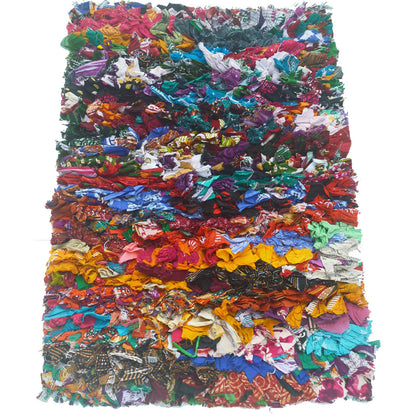 Rainbow Multi Chindi Shag Rug - Multi, 20''x30''