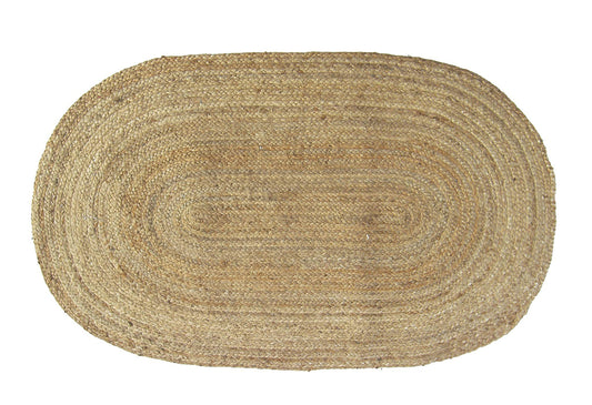 Jute Braid Oval Rug - Natural Jute, 18''x30''