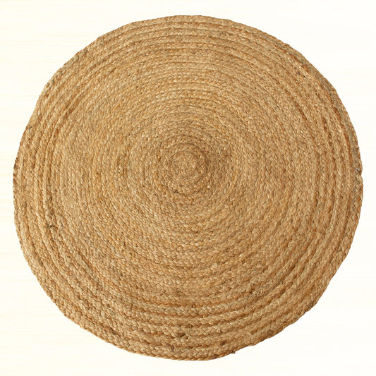 Jute Braid Round Rug - Natural Jute, 3' Rnd