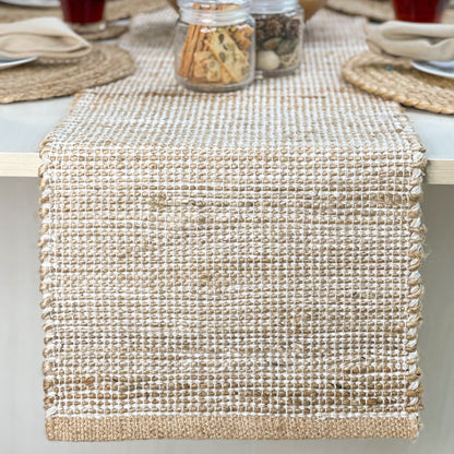 OMBRE TABLE RUNNER, NATURAL-IVORY, 13''x108''.