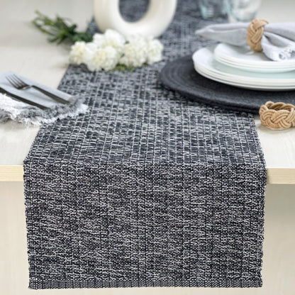 HONEYCOMB TABLE RUNNER, Black-Grey, 13''x72''.